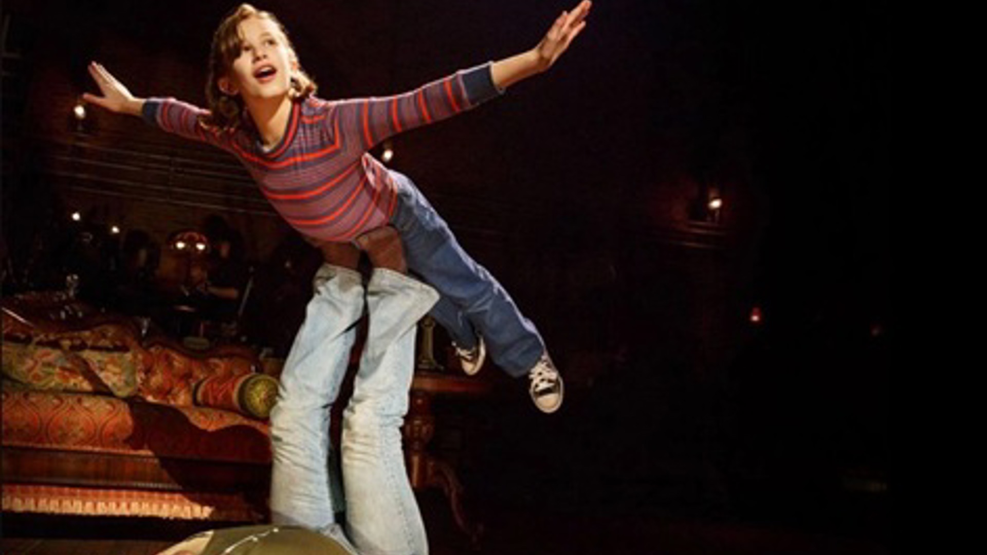 actors on stage performing in the Los Angeles play Fun Home 