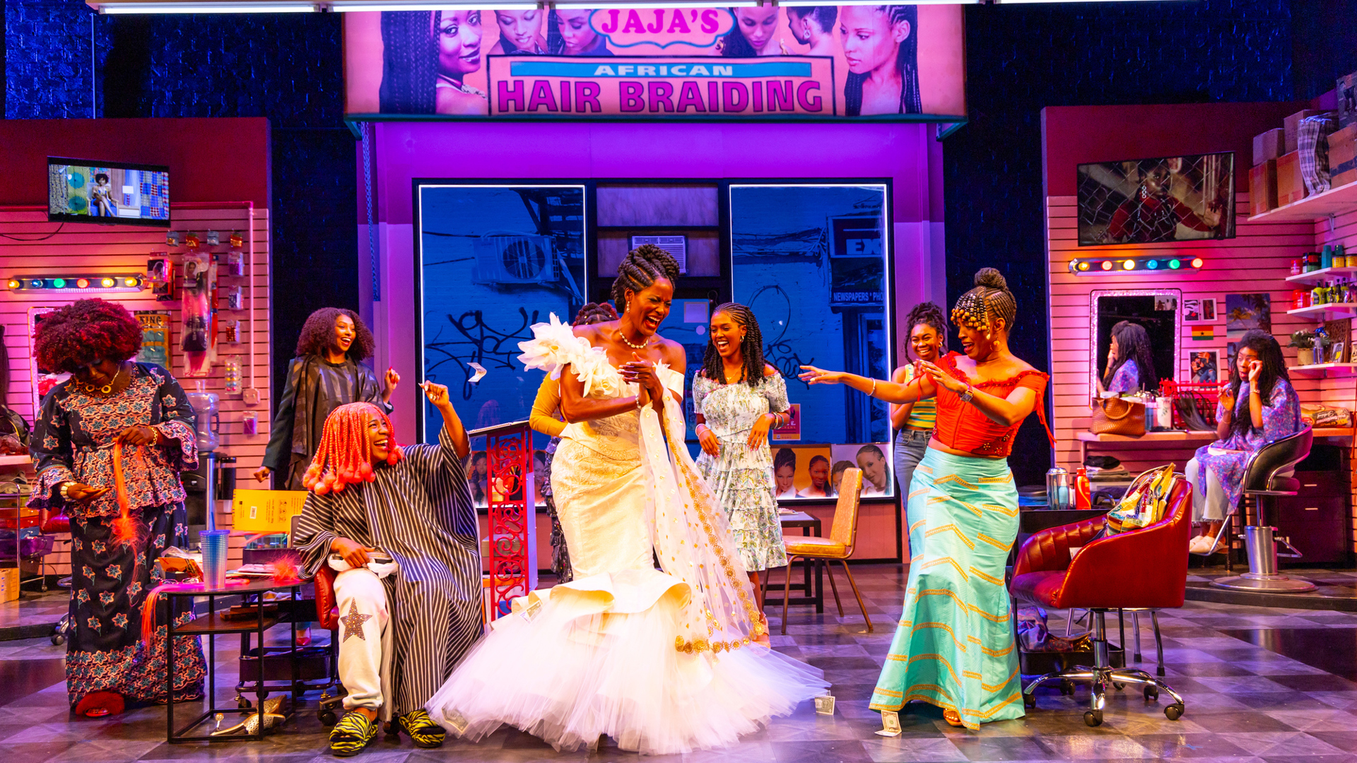 The Company of Jaja’s African Hair Braiding production photo