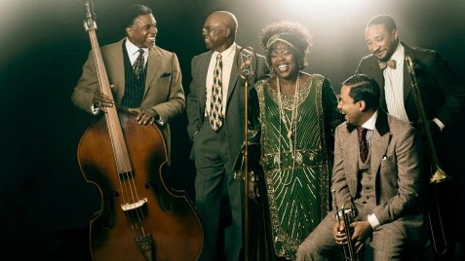 the cast of Ma Rainey's Black Bottom in costume at the Mark Taper Forum