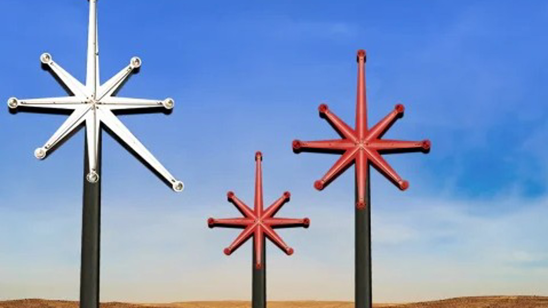 stars on poles in the desert for A Play Is A Poem at the Mark Taper Forum