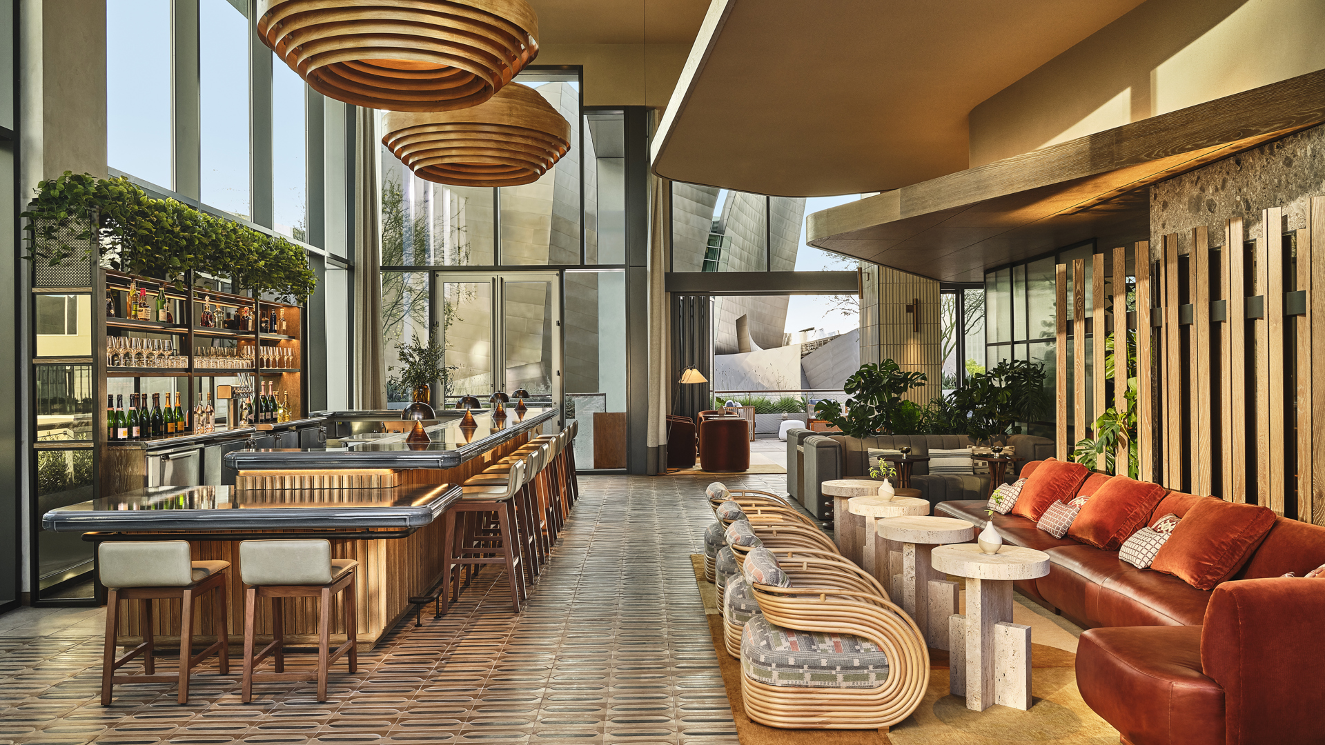 A vibrant modern bar with luxary design. 