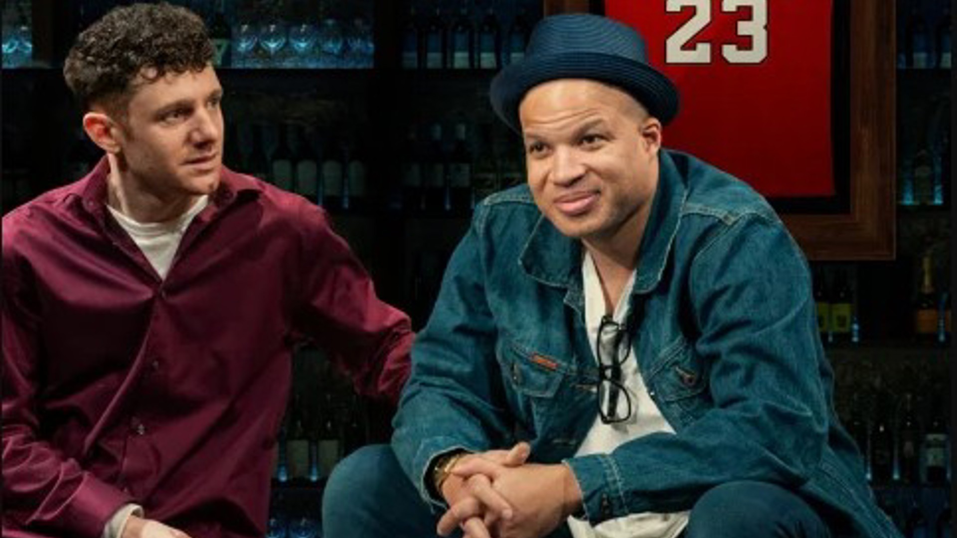 Norm Lewis and Eugene Lee acting in King James