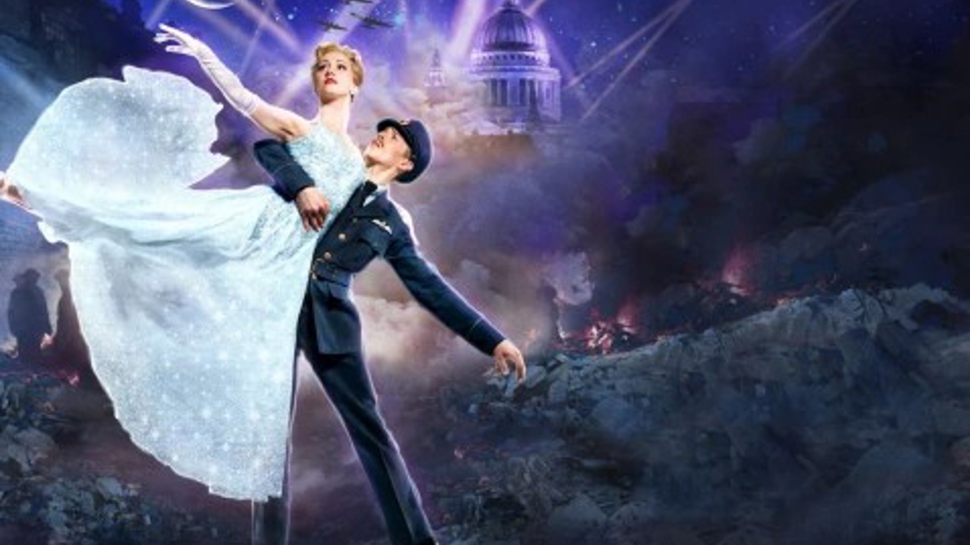 man and woman dancing outdoors in Cinderella