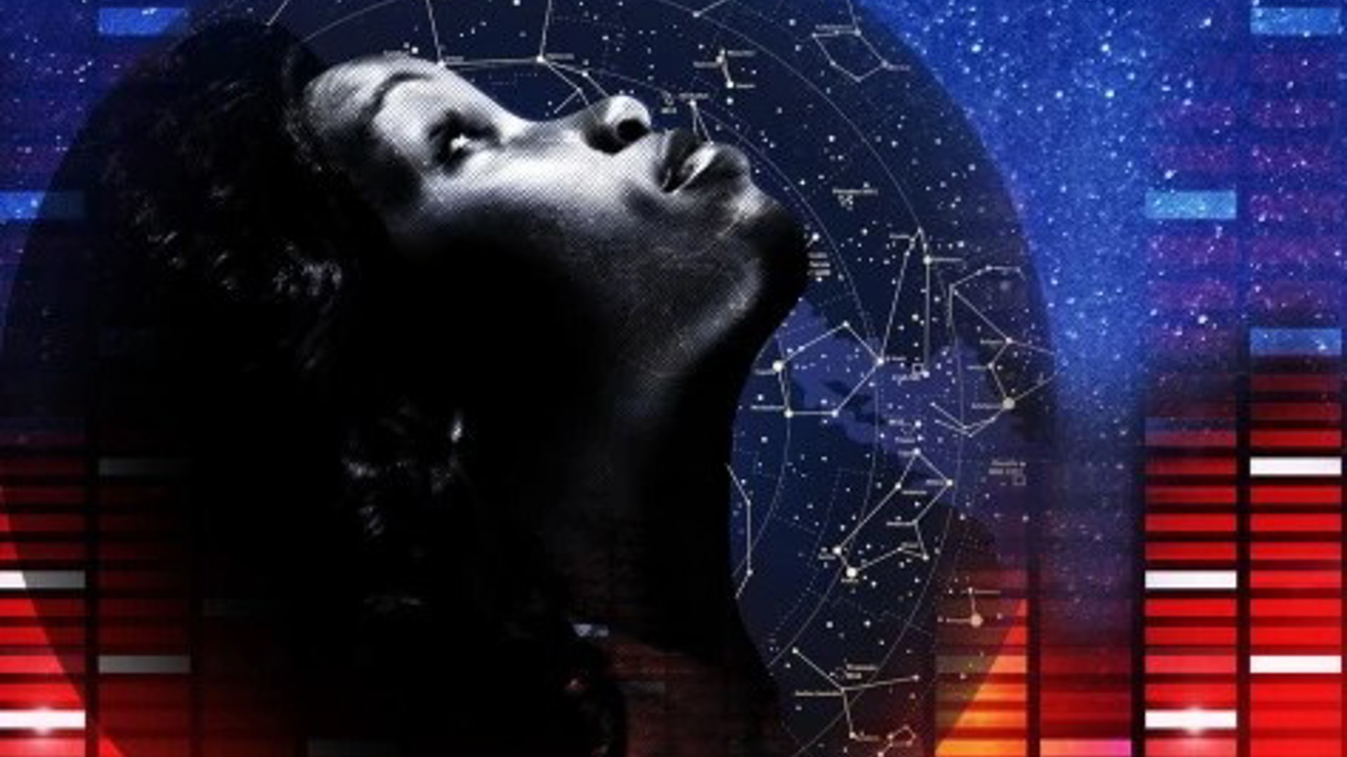 Ngozi Anyanwu beautiful profile headshot in front of star map