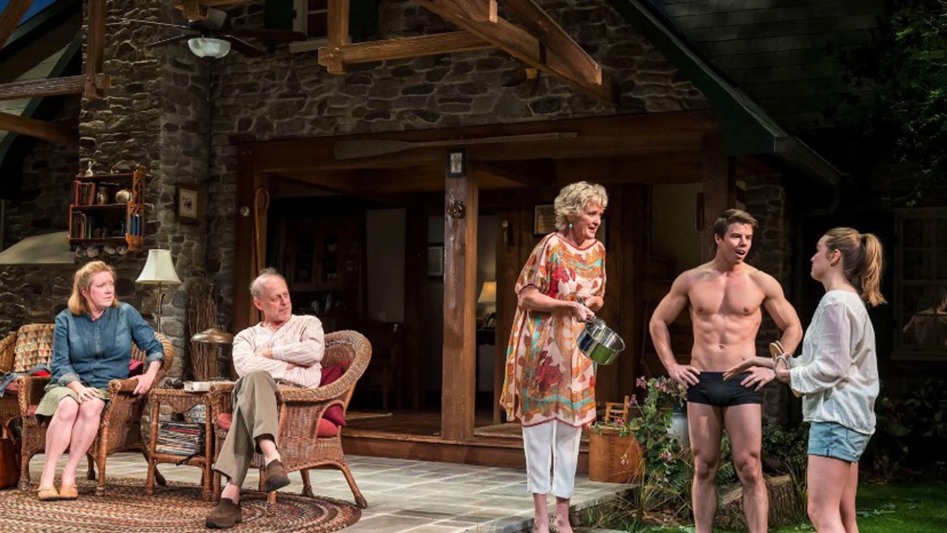 the cast of Vanya And Sonia And Masha And Spike in a scene from the play